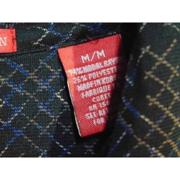 Michael‎ Brandon men's polo Shirt size medium Green with blue polyester blend - Picture 5 of 5